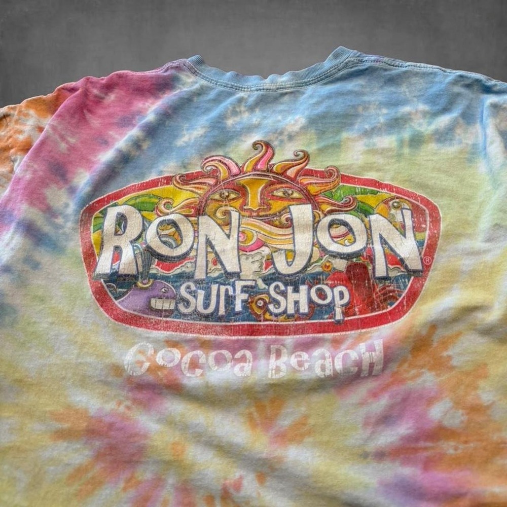 Ron Jon Surf Shop Tie Dye T-Shirt Mens XL Cocoa Beach Florida Y2K Skater Multi